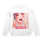 可愛い女の子職人vent4444のお口 Crew Neck Sweatshirt