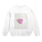 いしかshopの林檎を入れてるこのネットぴんく色で可愛い Crew Neck Sweatshirt