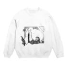 ちょぼろうSHOPの冒涜的な猫ハス（色なし） Crew Neck Sweatshirt