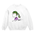 ゆるりらの横顔女の子 Crew Neck Sweatshirt