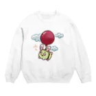 わすれもののうさキャベ天然水  空飛ぶ ぺろぴ〜 Crew Neck Sweatshirt