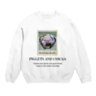 MIZUKICOCOのこぶたとひよこの水遊ロゴ入り Crew Neck Sweatshirt