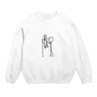 イハルの伸びる猫 Crew Neck Sweatshirt