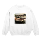 佐々木のチェコ　プラハの船 Crew Neck Sweatshirt