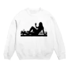 うの UNOの窓際のうの（白黒） Crew Neck Sweatshirt