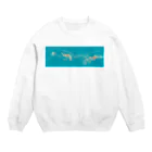 QB🦖の宇宙への飛行_bl Crew Neck Sweatshirt