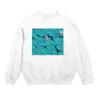 ナイロドノのぎゅうぎゅうオオサンショウウオ　ブルー Crew Neck Sweatshirt