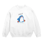 takeと助手のTシャツ屋さんのhelp サメ　青 Crew Neck Sweatshirt