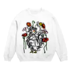 NOUKUの花と鳥 <白> Crew Neck Sweatshirt