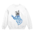 TRAVA design SHOPの猫トライバル×青空 Crew Neck Sweatshirt