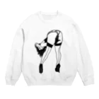 うの UNOのピンナップガール うの（黒線） Crew Neck Sweatshirt