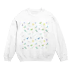 まめるりはことりのたっぷりセキセイインコちゃん【まめるりはことり】 Crew Neck Sweatshirt