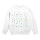 まめるりはことりのいっぱいセキセイインコちゃん【まめるりはことり】 Crew Neck Sweatshirt