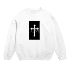 Syao.【しゃお】神述ハルの十字架ブラック／ブラック Crew Neck Sweatshirt