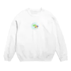 ゆぴぴのシャボン玉の中で寝る私と恐竜 Crew Neck Sweatshirt