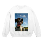 kyuの稲と犬 Crew Neck Sweatshirt