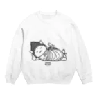 PygmyCat　suzuri店の仏にゃん（黒線） Crew Neck Sweatshirt