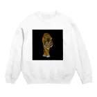 Sweetfishの虎ちゃん黒背景 Crew Neck Sweatshirt