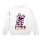 よこしまわかばの煽りベア　ピンク Crew Neck Sweatshirt