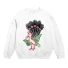 麻雀ロゴTシャツショップ 雀喰 -JUNK-の麻雀牌 1索 イーソウ 絵柄のみ＜索子> Crew Neck Sweatshirt