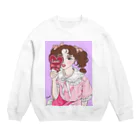 Pinkpopのピンクだらけの女の子 Crew Neck Sweatshirt