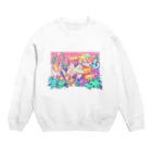 インフルエンザにだけは強い男の熱帯魚と男の子 Crew Neck Sweatshirt