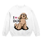 リカクリエイトのI LOVE DOG茶色のイケワン Crew Neck Sweatshirt