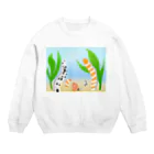 Lily bird（リリーバード）のニシキ・チンアナゴの中に迷いこんだ忍者スリスリくん Crew Neck Sweatshirt