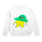  むきむき   地球生活の円盤ファミリー Crew Neck Sweatshirt