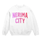 JIMOTOE Wear Local Japanの練馬区 NERIMA CITY ロゴピンク Crew Neck Sweatshirt