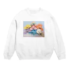 にくもちの赤ちゃん🧸のカラフルなハエトリグモの赤ちゃんたち Crew Neck Sweatshirt