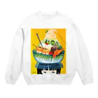 動物イラストレーター＆絵本作家 さささとこのお店の抹茶女子 Crew Neck Sweatshirt