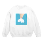 mo=kaのおつまみシリーズ「おつまみおこじょ」シロ Crew Neck Sweatshirt