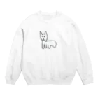 長い猫の尻尾が怪しい猫 Crew Neck Sweatshirt