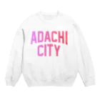 JIMOTO Wear Local Japanの足立区 ADACHI CITY ロゴピンク Crew Neck Sweatshirt