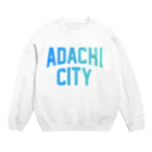 JIMOTO Wear Local Japanの足立区 ADACHI CITY ロゴブルー Crew Neck Sweatshirt