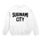 JIMOTOE Wear Local Japanの杉並区 SUGINAMI CITY ロゴブラック Crew Neck Sweatshirt