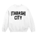 JIMOTOE Wear Local Japanの板橋区 ITABASHI CITY ロゴブラック Crew Neck Sweatshirt