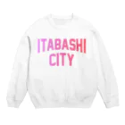 JIMOTOE Wear Local Japanの板橋区 ITABASHI CITY ロゴピンク Crew Neck Sweatshirt