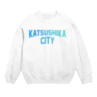 JIMOTOE Wear Local Japanの葛飾区 KATSUSHIKA CITY ロゴブルー Crew Neck Sweatshirt