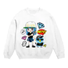 秘密結社(ㆁөㆁ)青い鳥のギャングスタ小鳥遊エリ＆唯我HIPHOP丸シリーズ Crew Neck Sweatshirt