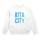 JIMOTOE Wear Local Japanの北区 KITA CITY ロゴブルー Crew Neck Sweatshirt