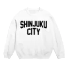 JIMOTOE Wear Local Japanの新宿区 SHINJUKU CITY ロゴブラック Crew Neck Sweatshirt