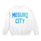 JIMOTOE Wear Local Japanの目黒区 MEGURO CITY ロゴブルー Crew Neck Sweatshirt