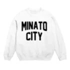 JIMOTO Wear Local Japanの港区 MINATO CITY ロゴブラック Crew Neck Sweatshirt