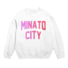 JIMOTO Wear Local Japanの港区 MINATO CITY ロゴピンク Crew Neck Sweatshirt