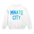 JIMOTOE Wear Local Japanの港区 MINATO CITY ロゴブルー Crew Neck Sweatshirt