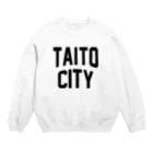 JIMOTOE Wear Local Japanの台東区 TAITO WARD ロゴブラック Crew Neck Sweatshirt
