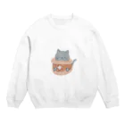 𝙲'𝚌𝚊𝚝のまかろん猫ちゃん Crew Neck Sweatshirt