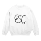 tacast放送局/教素のEscくん(くらしっく:白） Crew Neck Sweatshirt